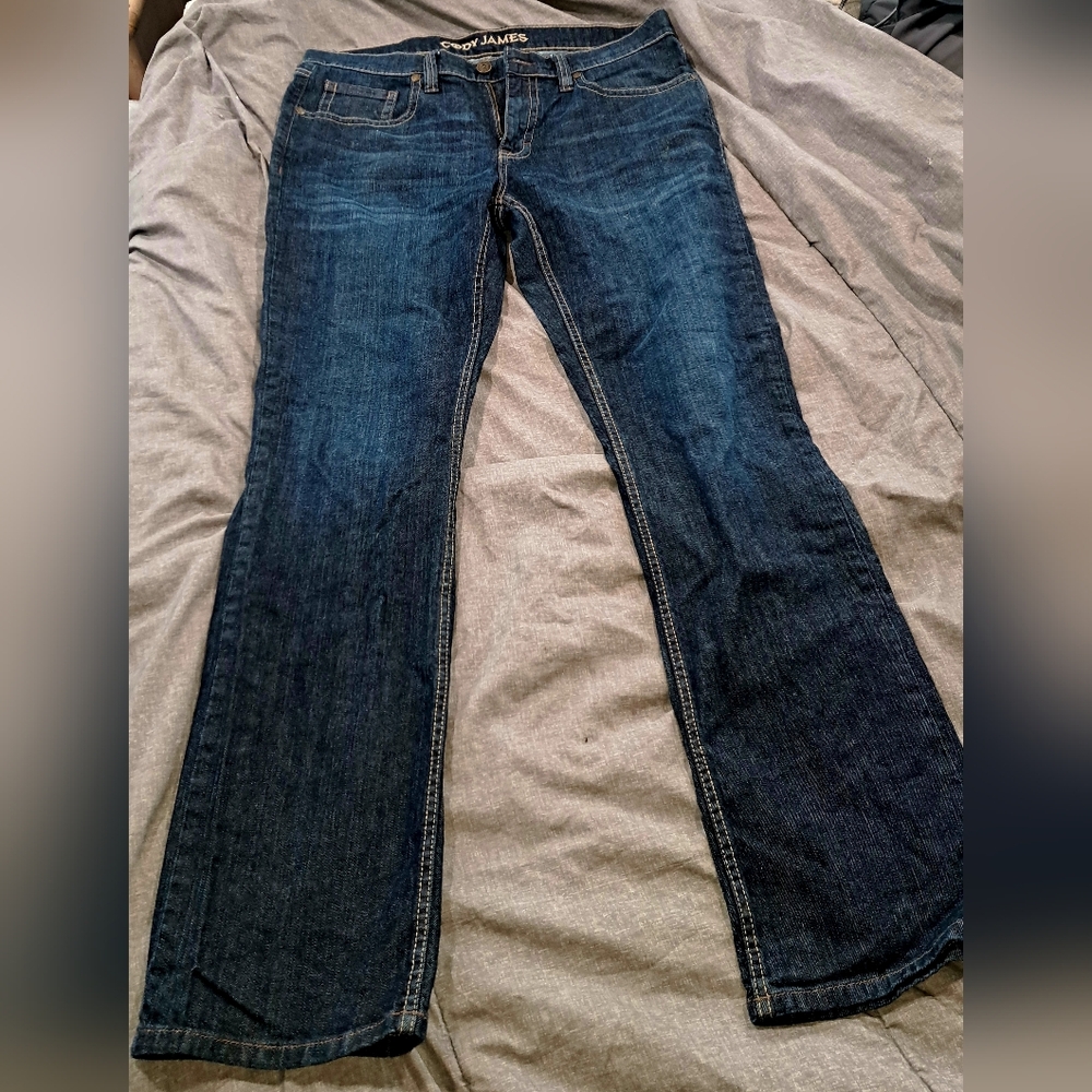 Cody James Mens Dark Wash Bootcut Jeans-36Wx34L